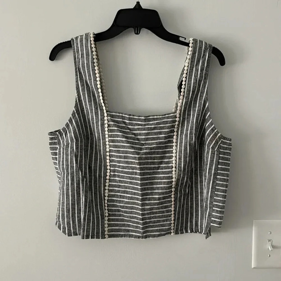 Marine Layer Stella Stripe Grey White Tank Size Extra Large NWT - Picture 2 of 4